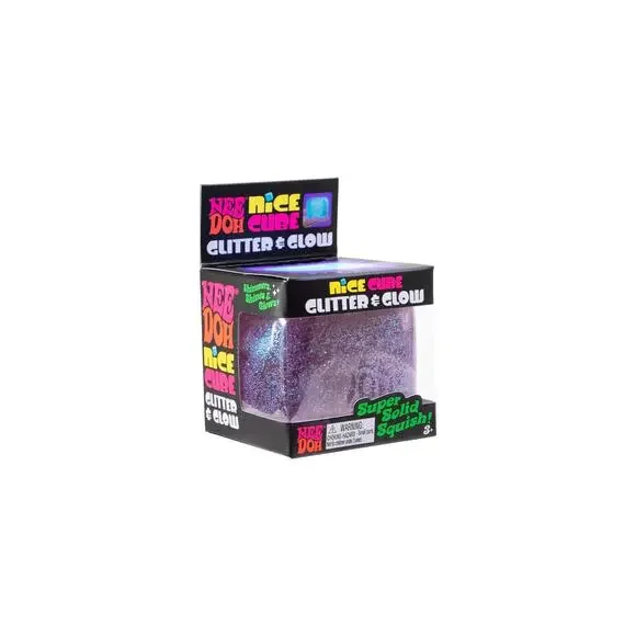 BUNDLE OF 3 - NeeDoh Nice Cube Glitter & Glow Squishy Toy Random Color - Picture 11 of 11